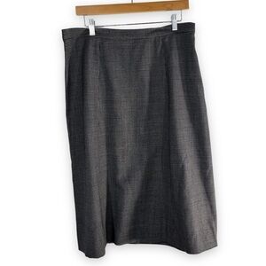 Vintage Rothmoor 100% Wool Midi Skirt,  Grey/Black Houndstooth, Size Large